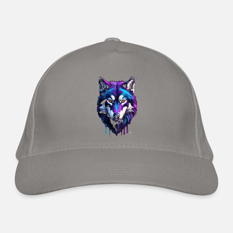Masterpiece - Cyber Wolf Head Paint Organic Baseball Cap