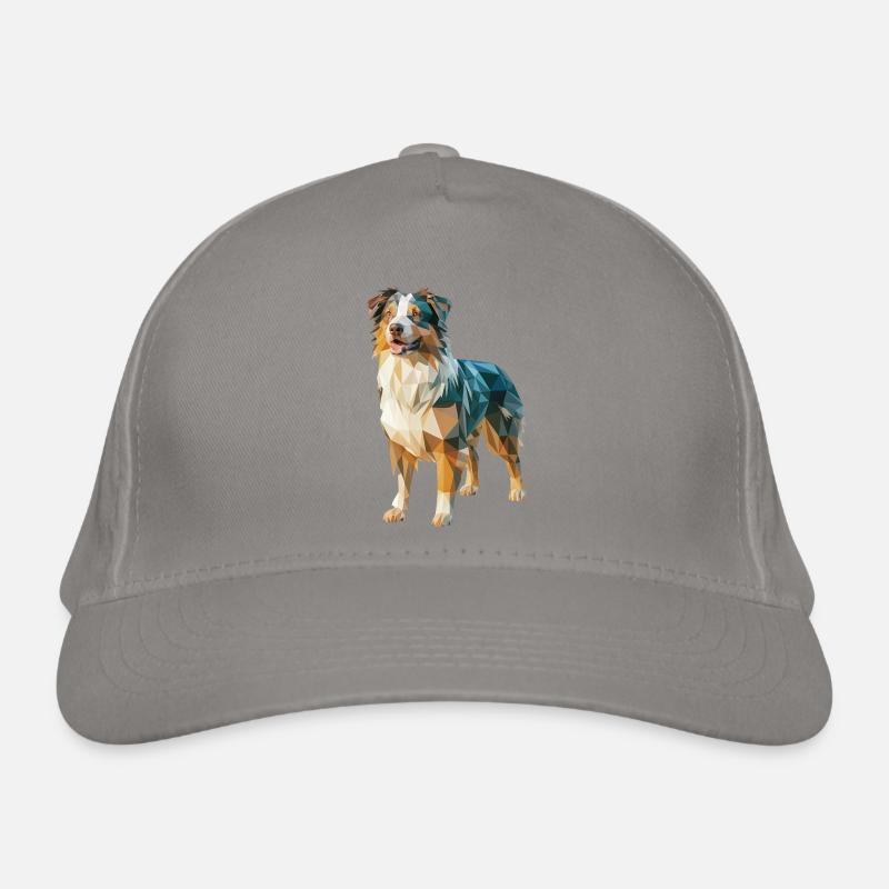 Australian Shepherd - Cooles Low Poly Logo Bio-Baseballkappe