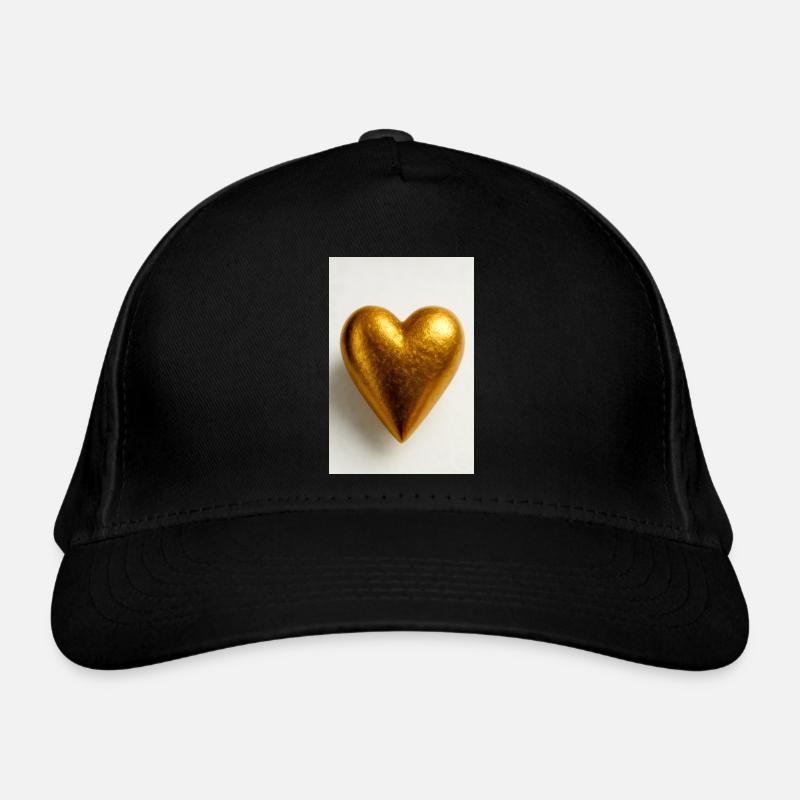 Ein Herz aus Gold - Bio-Baseballkappe - Schwarz