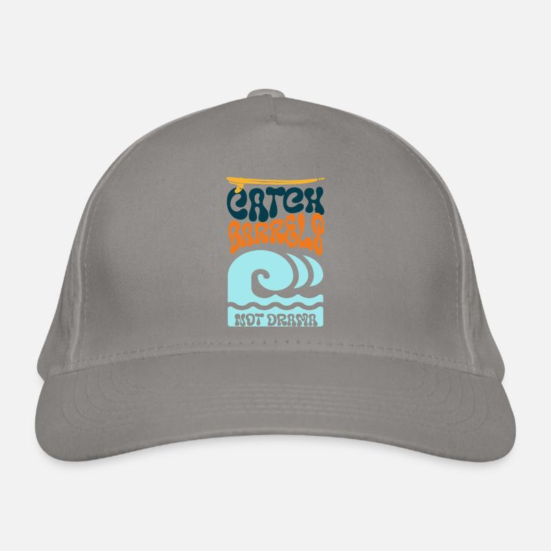 Catch Barrels Not Drama Surf Art Organic Baseball Cap
