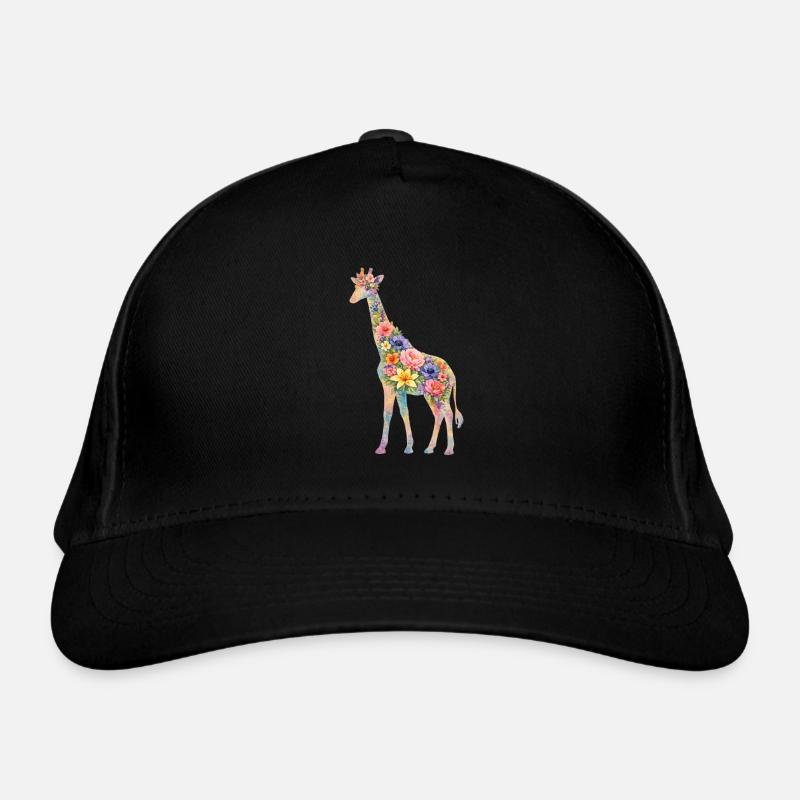 Fleurs en silhouette de girafe Casquette classique bio