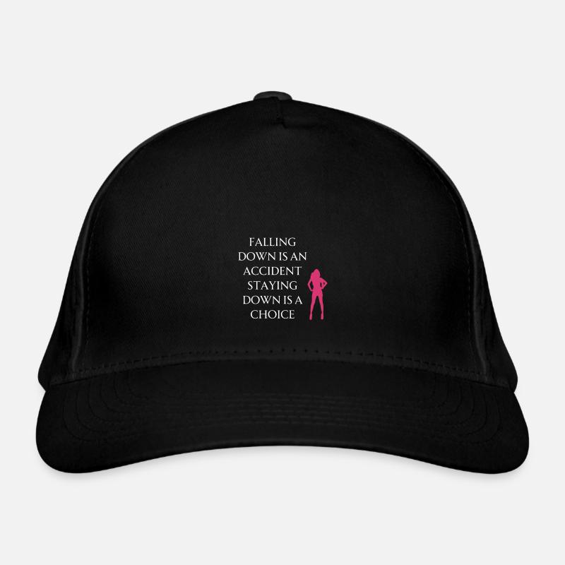 Falling down is an accident - Motivation - Organic Baseball Cap - black