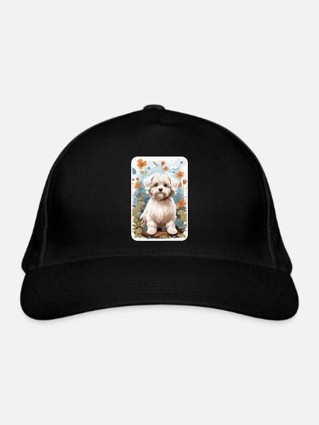 Bichon Havanais, Bichon Havenese, Hund i Natuen - Øko-baseballcap - sort - Foran