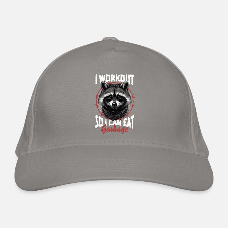 Ich trainiere, damit ich Müll essen kann, lustiger Waschbär Bio-Baseballkappe