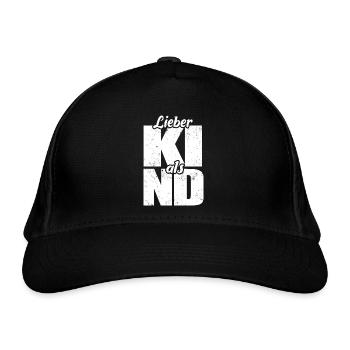 Lieber KI als ND - künstliche Intelligenz - Bio-Baseballkappe - Schwarz - Vorne