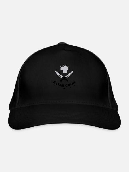 Cuisinier 5 étoiles - Casquette classique bio - noir - Devant