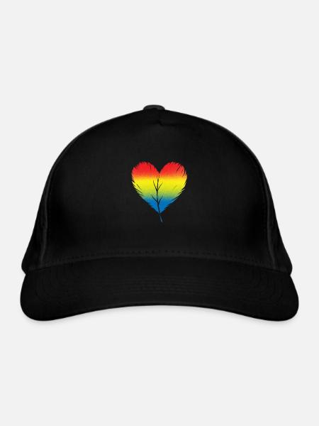 Vogelherz-Design für bunte Vogelfans - Bio-Baseballkappe - Schwarz