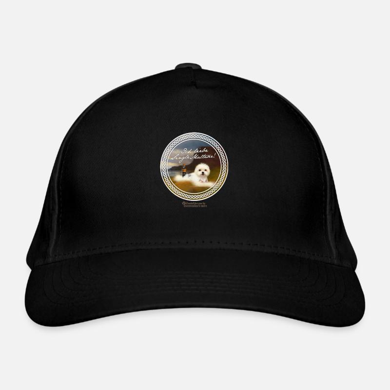 Whisky Saying Single Maltese - Organic Baseball Cap - black