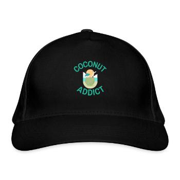 Coconut Addict Shirt - Bio-Baseballkappe - Schwarz - Vorne