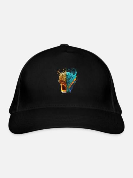 Des cerveaux remplis de bière - Casquette classique bio - noir - Devant