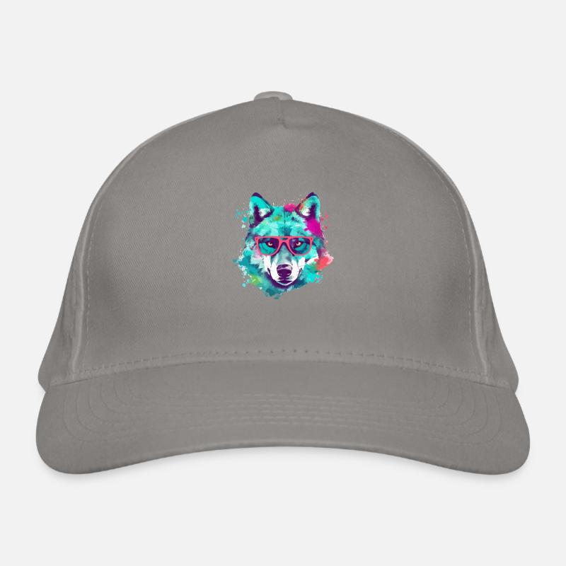 The wolf with rose-colored glasses Organic Baseball Cap