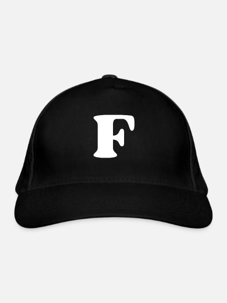 Buchstabe f - Bio-Baseballkappe - Schwarz