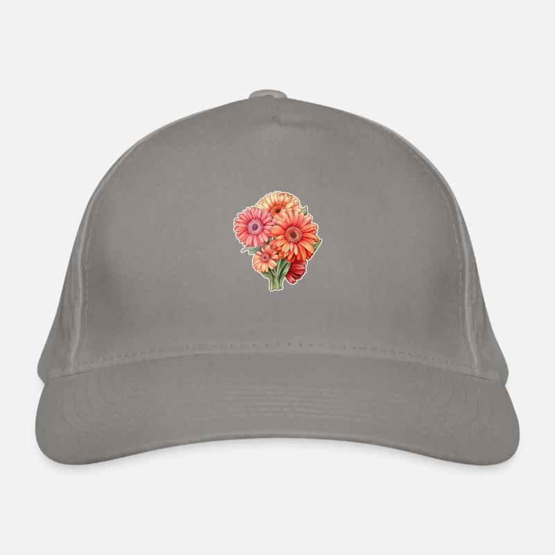 Gerbera Daisies 4 Flowers Organic Baseball Cap