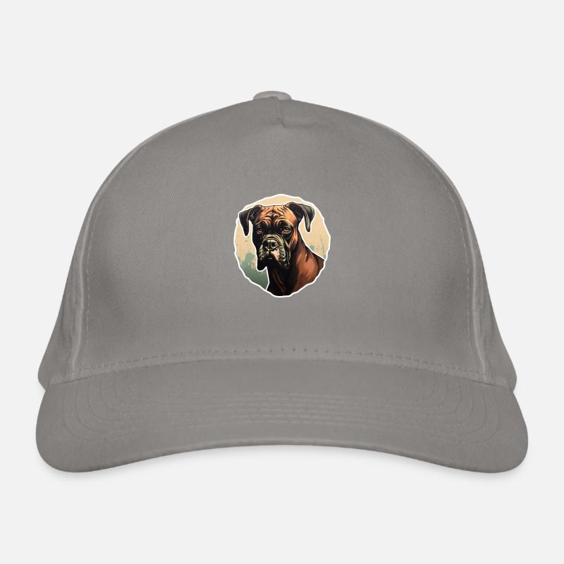 Boxer head interested Organic Baseball Cap