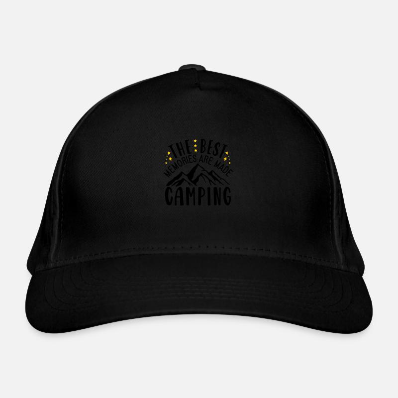 Les meilleurs souvenirs sont faits en camping - Casquette classique bio - noir