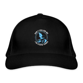 Ski Skiurlaub - Bio-Baseballkappe - Schwarz - Vorne