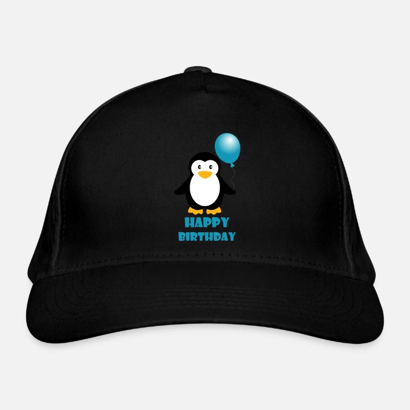 Happy Birthday Pinguin Geschenk Geburtstag - Bio-Baseballkappe - Schwarz