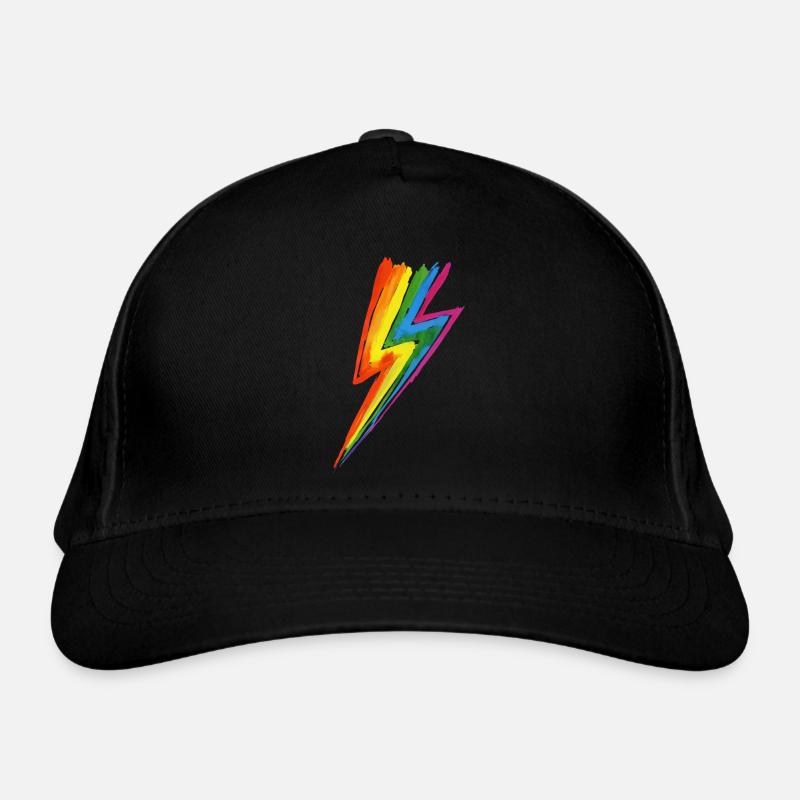 Rainbow Power Blitz - Hit by rainbow lightning! Organic Baseball Cap