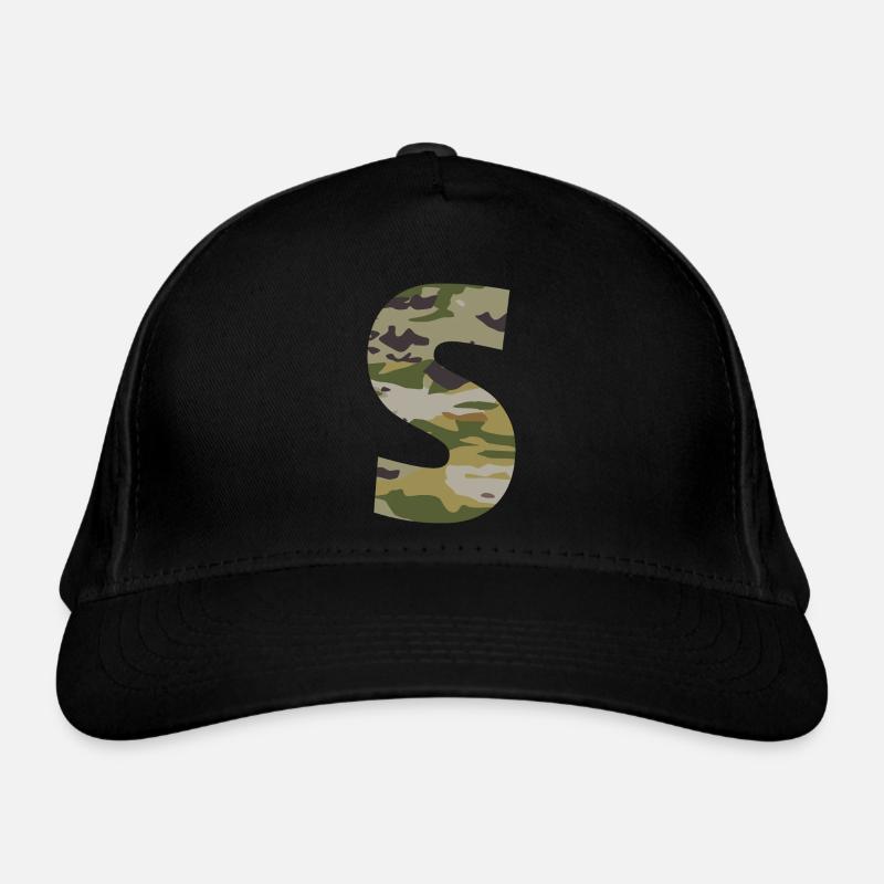 Camouflage letter S Organic Baseball Cap