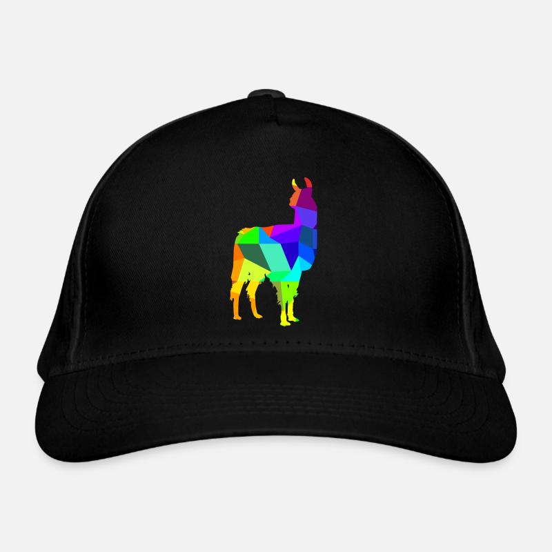 Alpaga arc-en-ciel animaux polygone Casquette classique bio