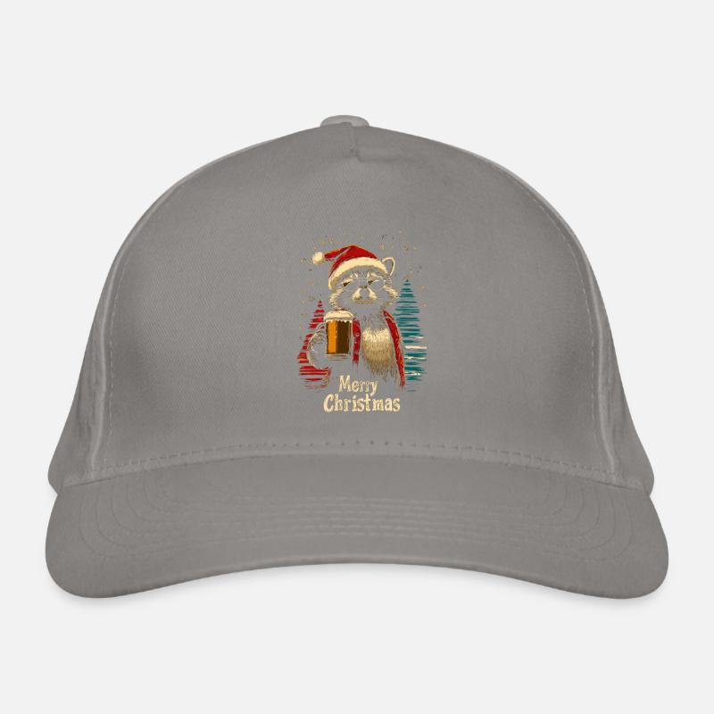 Weihnachten Bier Waschbär Bio-Baseballkappe