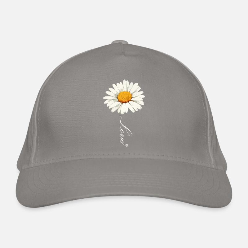 Gänseblümchenblume mit Liebe Skript Bio-Baseballkappe