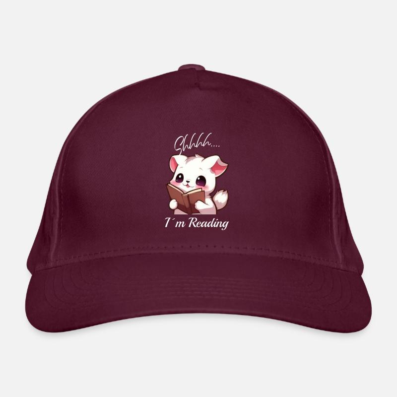Chat avec livre Casquette classique bio