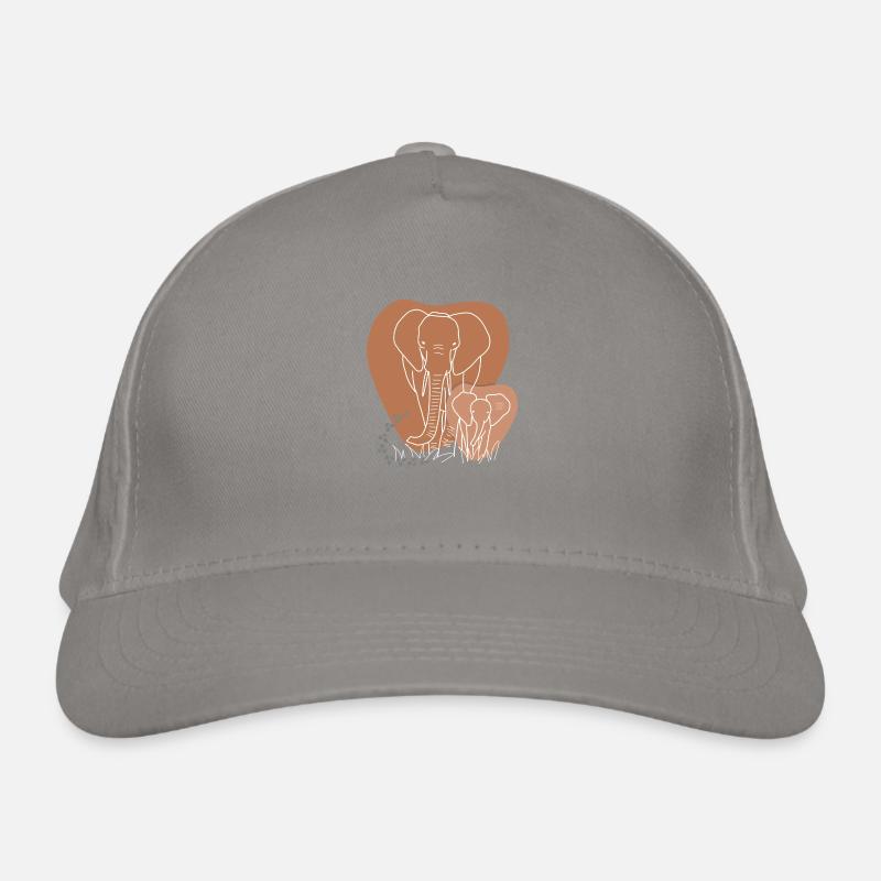 "Elephant", Boho Line Art Design, Series "Big 5" Organic Baseball Cap