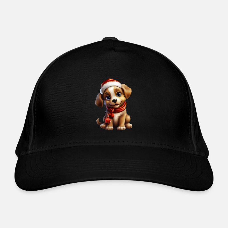 Patte de Noël : chien mignon avec chapeau 2 Casquette classique bio