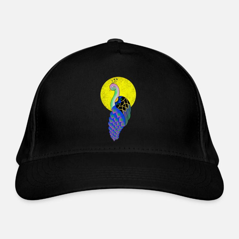 Pfau - Bio-Baseballkappe - Schwarz