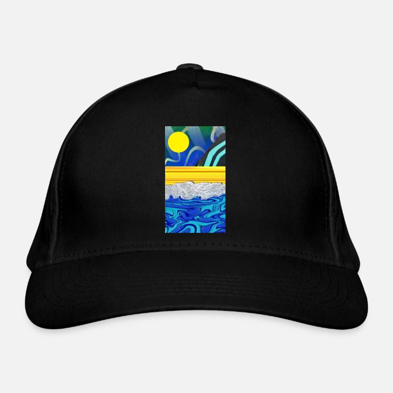 mer, sable, ciel, paysage de graffitis solaires Casquette classique bio