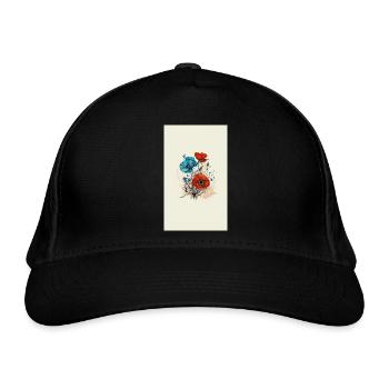 Coquelicots - Casquette classique bio - noir - Devant