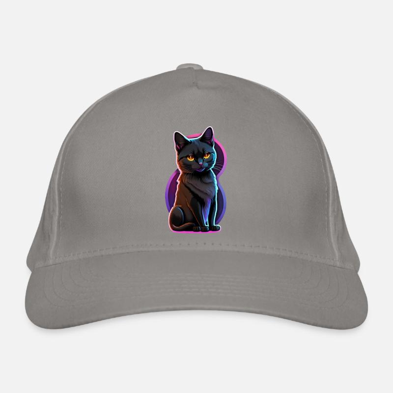 Little black cat and fluorescent light Organic Baseball Cap