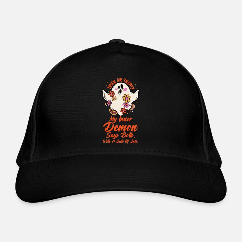 Dämon Halloween Leckerli Oder Trick Sarkastische Frechheit Bio-Baseballkappe
