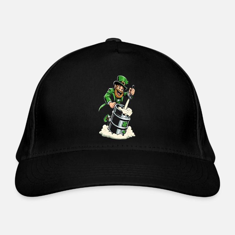 Leprechaun (Irish leprechaun) taps beer Organic Baseball Cap