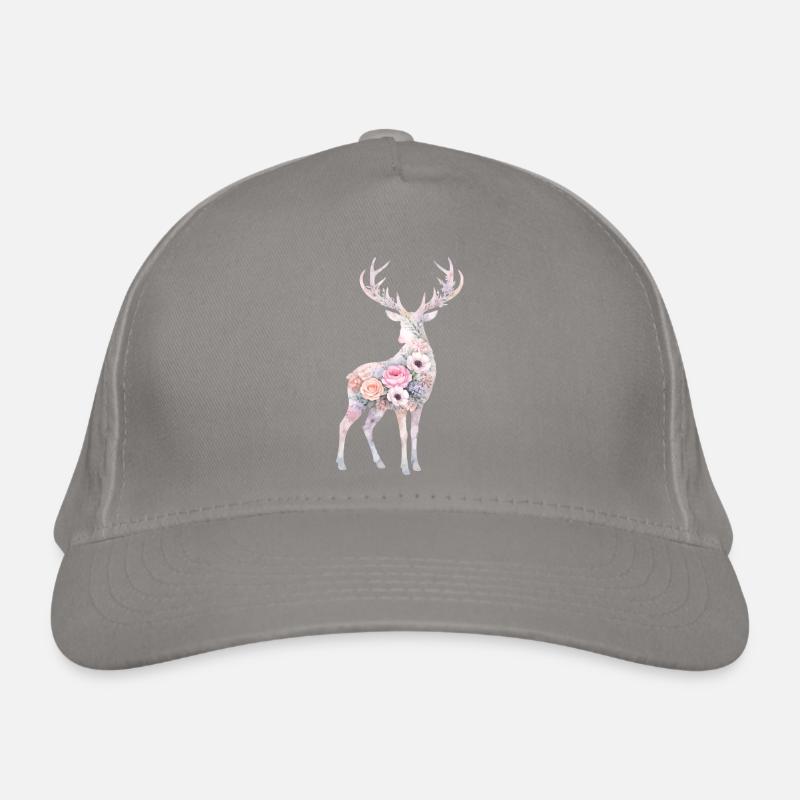 Fleurs en forme d’aquarelle de cerf Casquette classique bio