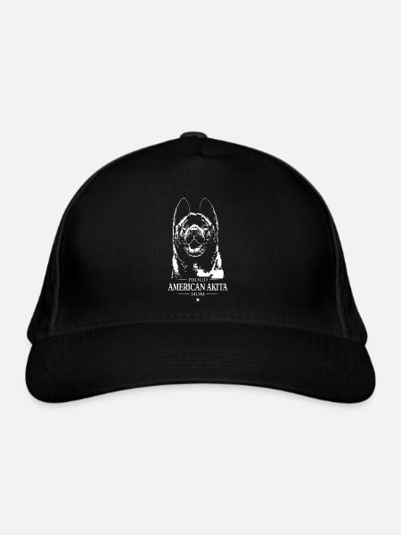 Proud American Akita Mom Hunde Hund Wilsigns - Bio-Baseballkappe - Schwarz - Vorne