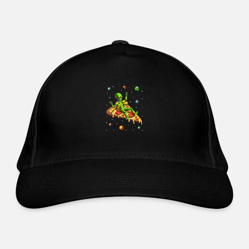 Alien Riding Pizza Organic Baseball Cap