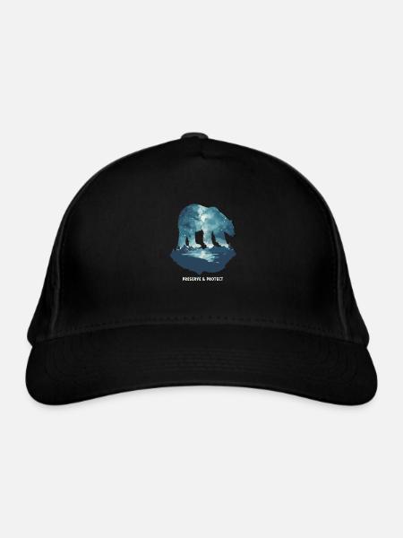 Preserrve & Protect Polar Bear Polar Bear - Organic Baseball Cap - black - Front
