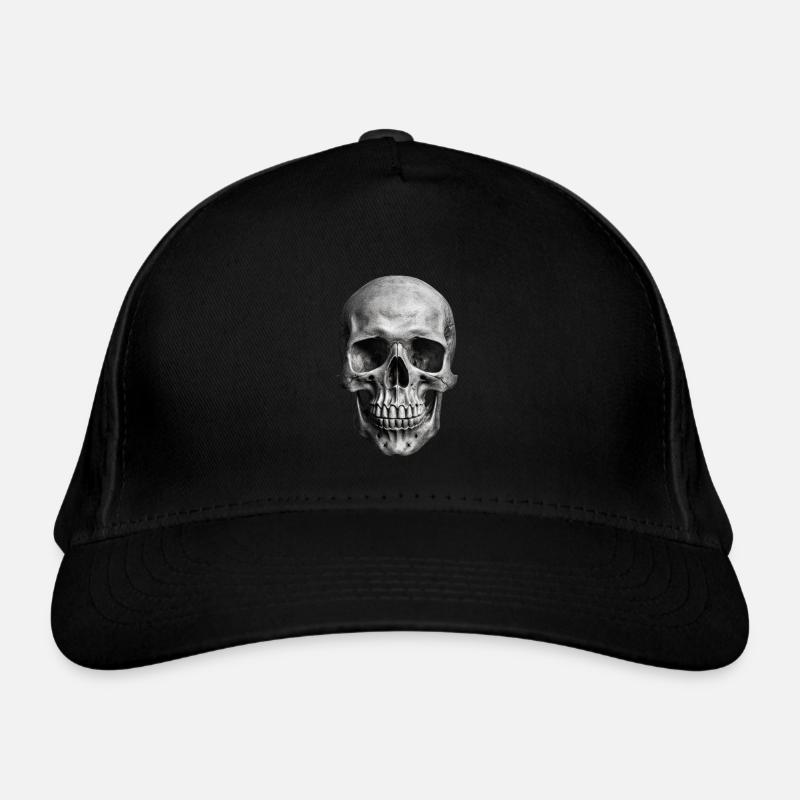 Crâne réaliste | Os énervés | Graphismes gothiques - Casquette classique bio - noir