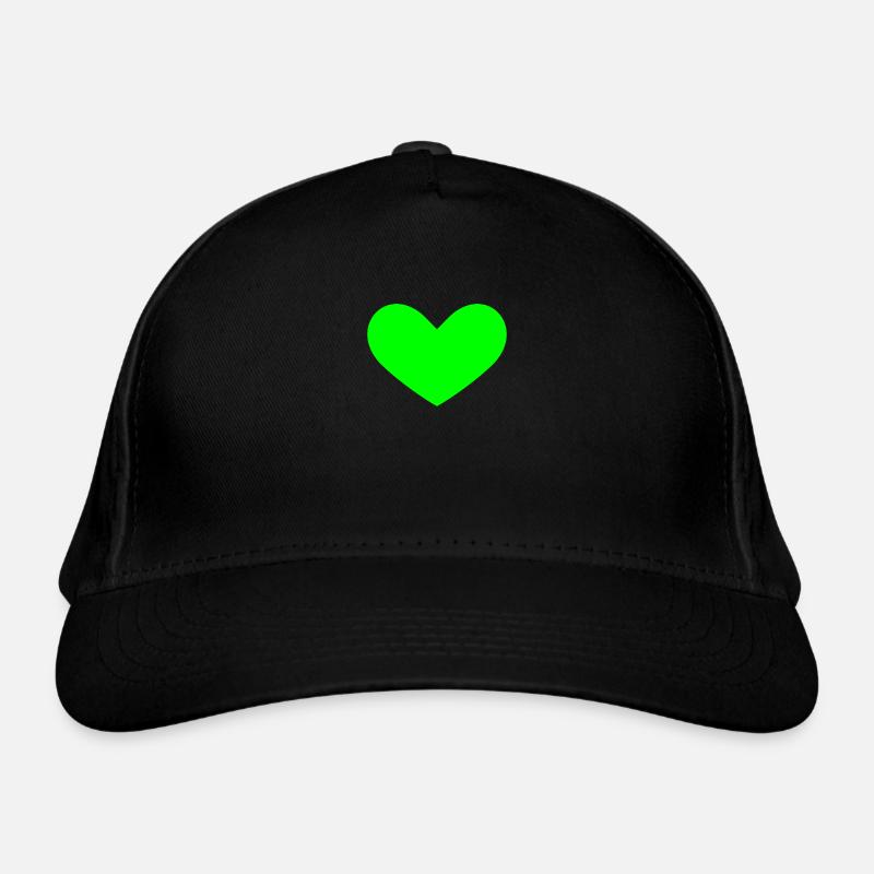 Green heart Organic Baseball Cap