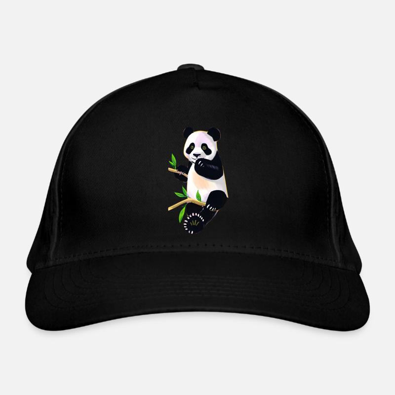 Cute panda on tree Organic Baseball Cap