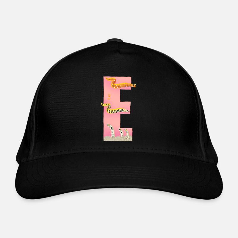 E Alphabet Pink Organic Baseball Cap