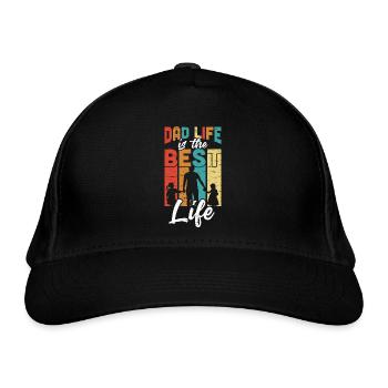 Dad life is the best life FATHER'S DAY BEST FATHER - Organic Baseball Cap - black - Front