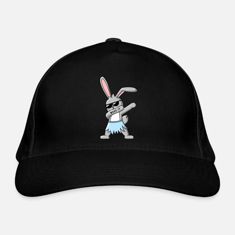 Dabbing Hase mit Hawaii Rock Design Geschenkidee Bio-Baseballkappe