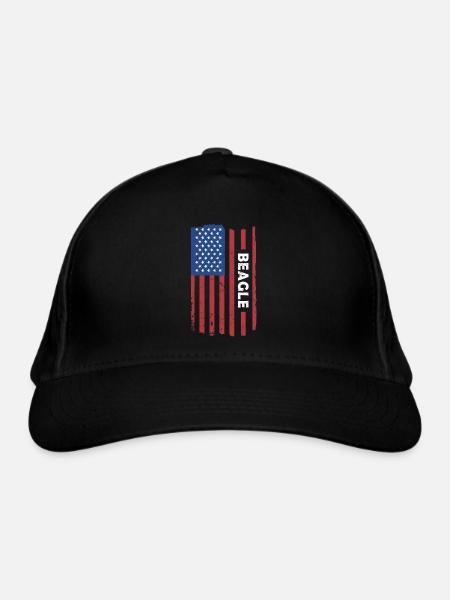 Drapeau Beagle Us - Casquette classique bio - noir - Devant