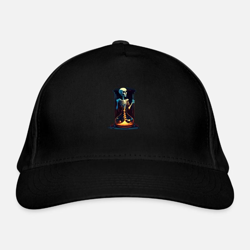 Human Skeleton as an Hourglass - Horror Comic Organic Baseball Cap