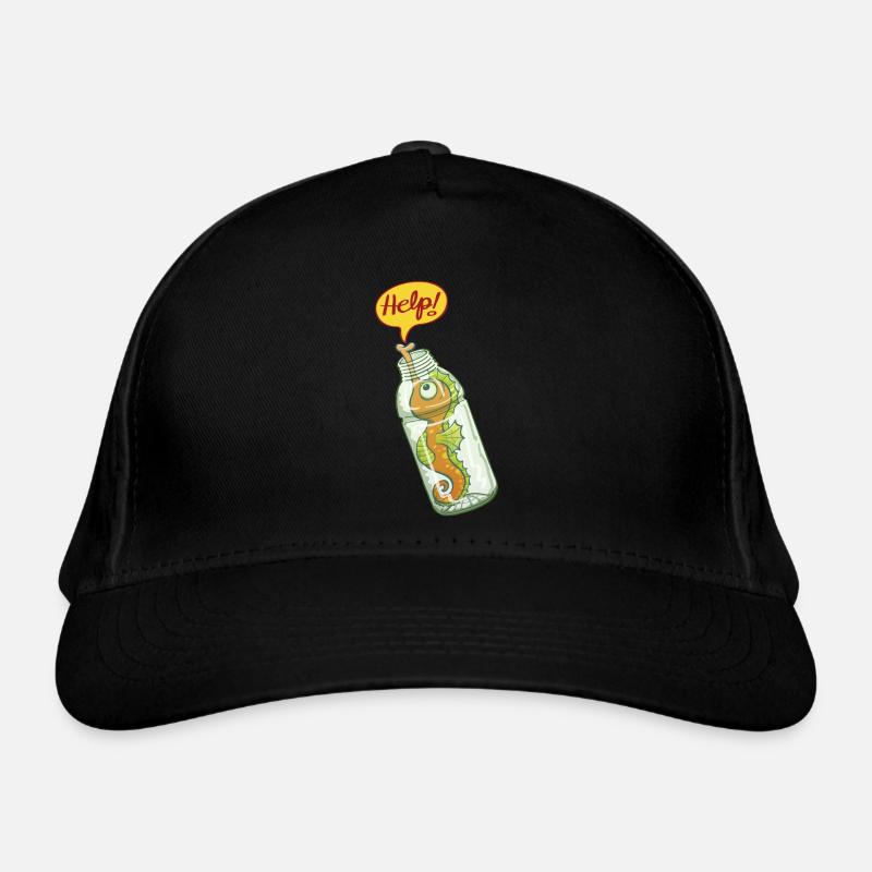 Hippocampe dans bouteille plastique demande d'aide Casquette classique bio