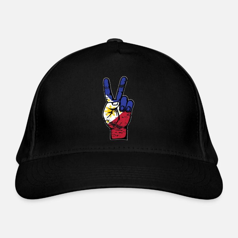 Philippinen Flagge Frieden Victory Symbol used - Bio-Baseballkappe - Schwarz