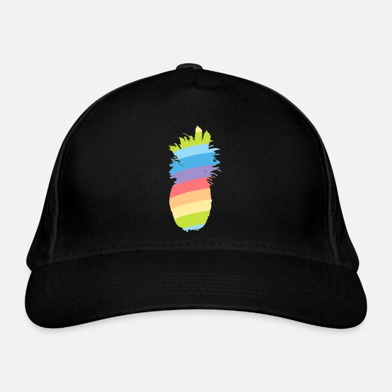 Regenbogen - Ananas Bio-Baseballkappe